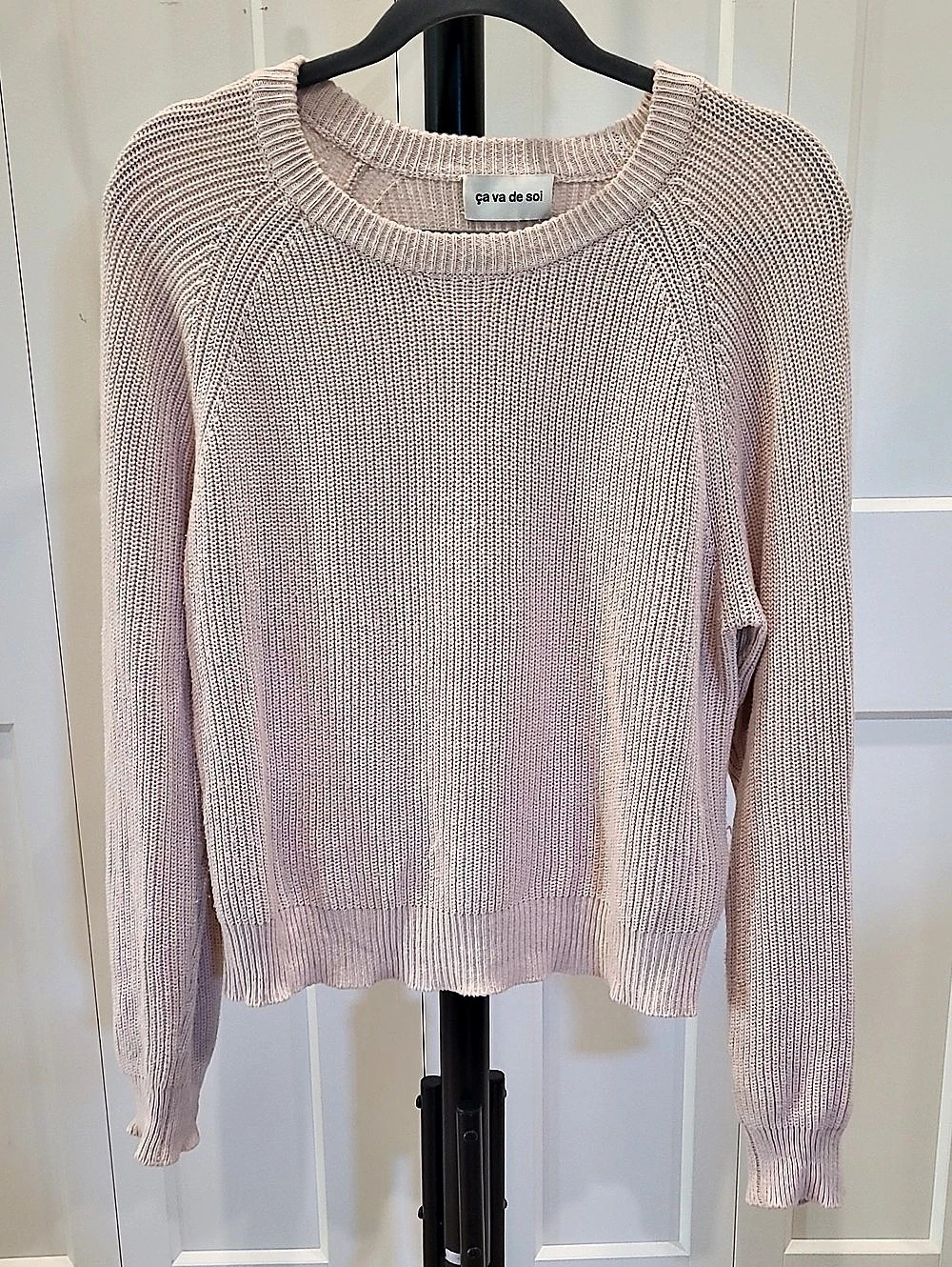 ça va de soi Cotton Cashmere Crewneck Sweater in Pink Like New